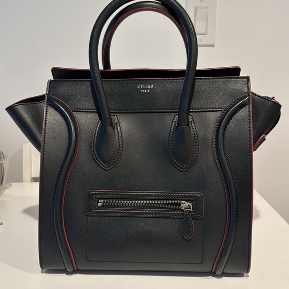 Authentic Celine Luggage Leather Mini Black - Picture 1 of 10